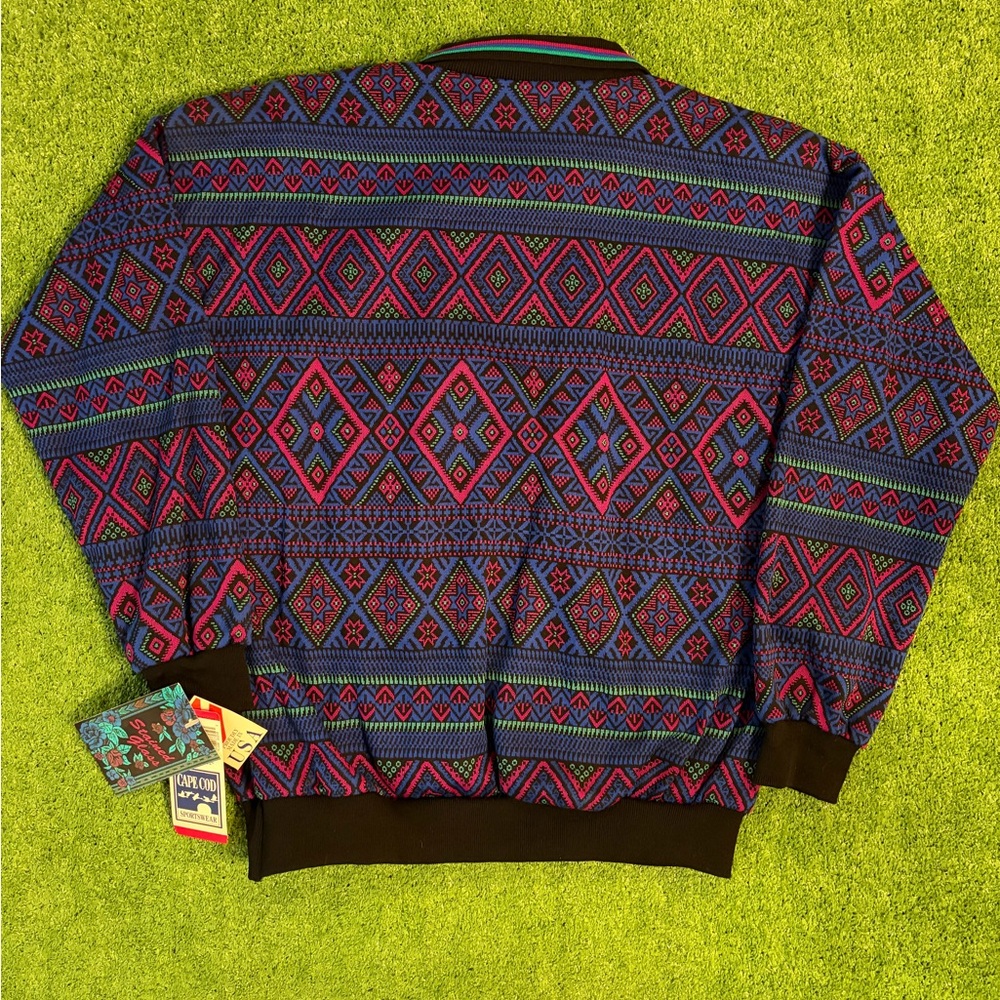 NWT Vintage Cape Cod Sportswear Geometric Sweater - Picture 2 of 5